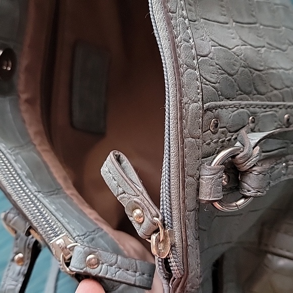 Relic Blue Faux Reptile Skin Handbag - Picture 4 of 5